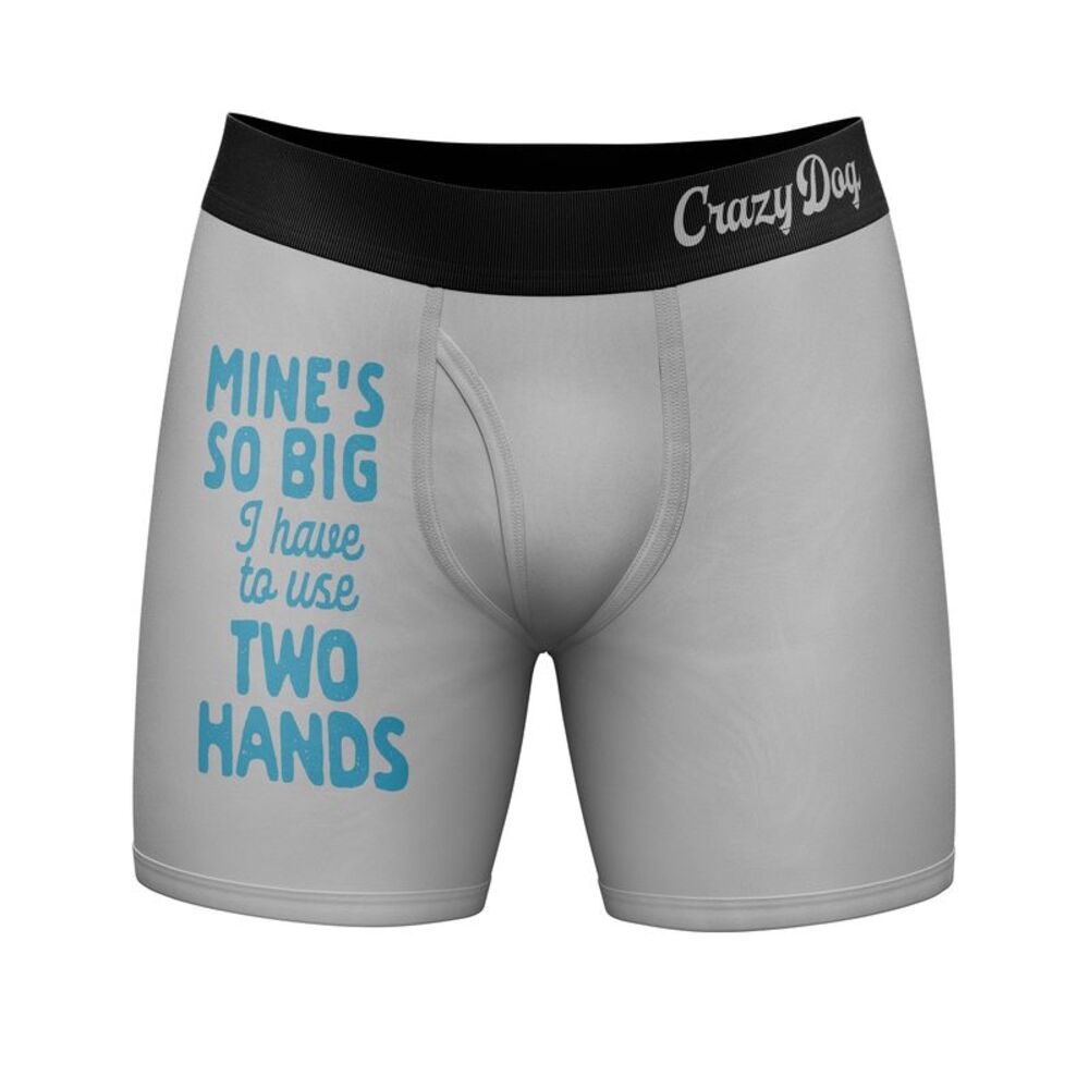 Mens Mines So Big I Have To Use Two Hands Boxer Briefs Funny Fishing Joke
